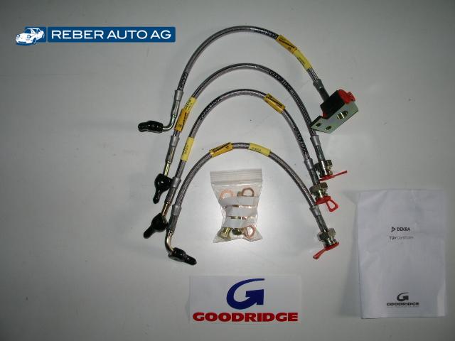 Goodridge Bremsschlauchsatz Chromstahlflex für Mazda MX-5 NA NB NBFL (1990–2005) – kleines Bremssystem 235/231mm und 255/251mm