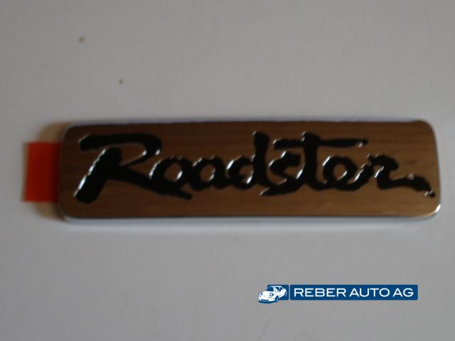 Mazda MX-5 NA Heckemblem Roadster schwarz Japan 1990-1997 – Original Mazda Eunos Signet, Chromplatte schwarze Schrift, Montage links Heckblende, N00151721