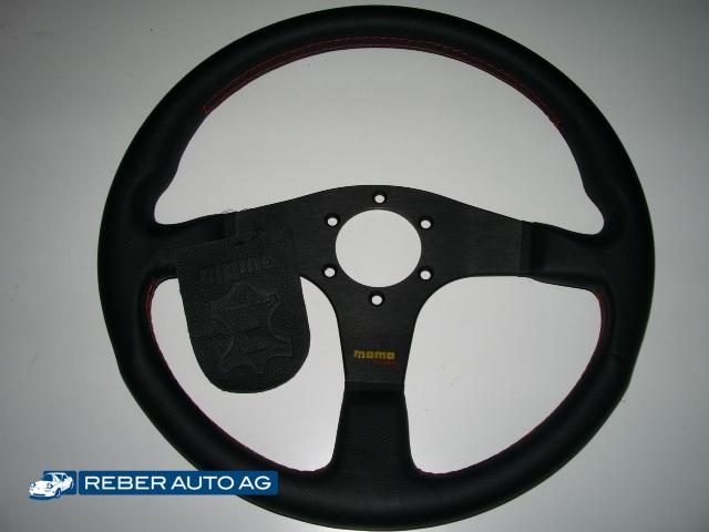 Momo Sportlenkrad Tuner B Leder Schwarz 350mm für Mazda MX-5 NA (1990–1997) – inkl. Hupenknopf, Adapter MXZT07089 erforderlich