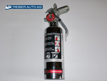 Mazda MX-5 Feuerlöscher Halotron1 in Chrom von HalGuard – sauberes Löschgas, mit Halterung und Druckanzeige.
