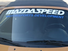 Mazda MX-5 Frontscheiben Aufkleber Mazdaspeed weiss – Spezialfolie leicht gebogen, trocken anbringbar
