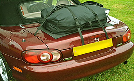 Mazda MX-5 Gepäcktasche Kofferraumklappe 50l spritzwasserdicht NA NB NBFL NC NCFL ND 1990-2026 – inkl. Untermatte und Spanngurte
