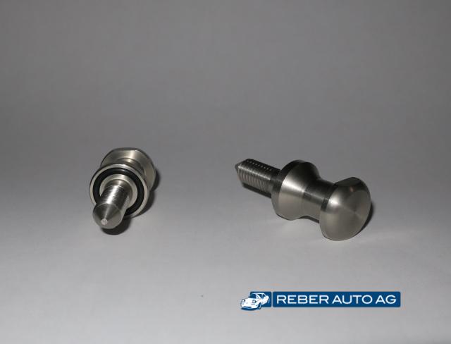 Mazda MX-5 Haltebolzen Set Hardtop matt gebürstet NA NB NBFL 1990-2005 – 2-teiliges Set, oben geschlossen, seitlich angefast, SW16
