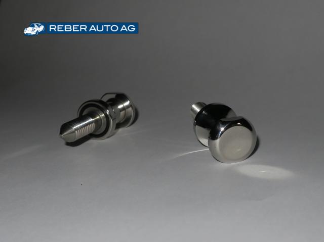 Mazda MX-5 Haltebolzen Set Hardtop poliert Detail-Ansicht – geschlossene Oberseite und angefaste Flanke, SW16, NA NB NBFL 1990-2005
