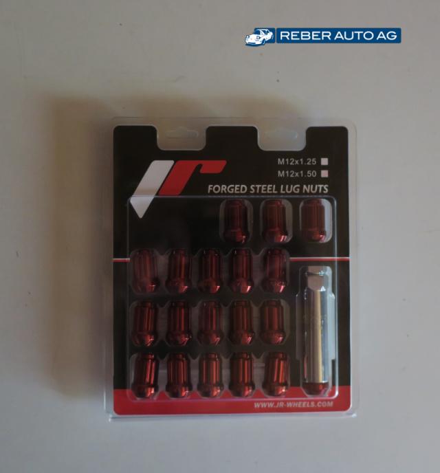 Mazda MX-5 LugNuts JapanRacing Stahl M12x1.5 Rot eloxiert NA NB NC
