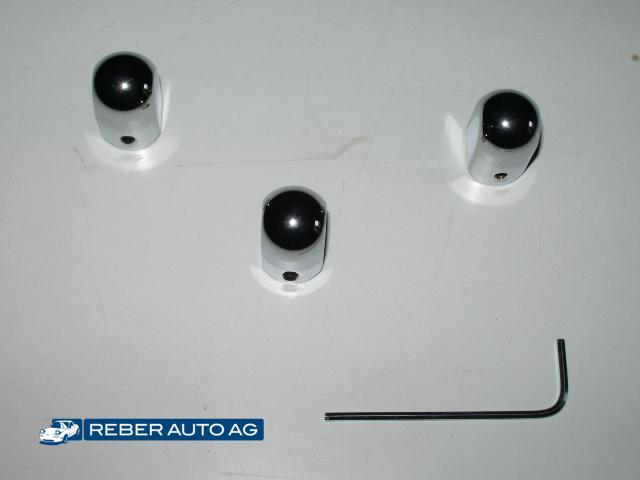 Mazda MX-5 NA Chromhebel Heizungsregler – Verchromte Schieberegler für die Heizungsbedienung, Set à 3 Stück (1990–1997).
