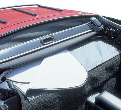 Mazda MX-5 NA Heckfensterschutz aus Vinyl in Schwarz – Schutz für die PVC-Verdeckheckscheibe bei geöffnetem Dach
