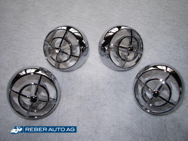 Mazda MX-5 NA/NB/NBFL Lüftungsdüsen Chrom – Verchromte Ausströmer-Kugeln, Set à 4 Stück für alle Lüftungsdüsen (1990–2005).

