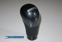 Mazda MX-5 NA/NB/NBFL/NC/NCFL/ND Schaltknauf Momo Shadow – Carbon-Look mit schwarzem Lederbezug, passend für alle MX-5 Generationen (1990–2026).
