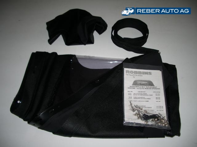 Mazda MX-5 NA Reparatursatz Heckfenster PVC – Reissverschluss Reparaturkit für schwarzes Vinyl Verdeck 1990-1997
