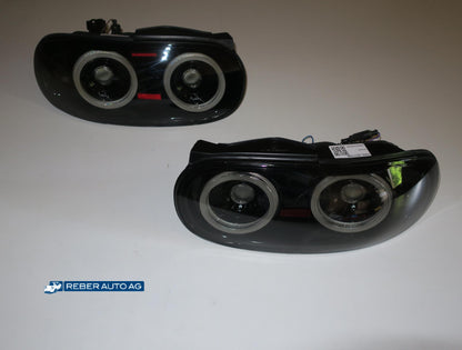Mazda MX-5 NA Voll LED-Rückleuchten-Set Klarglas black finish 1990-1997 – E57-Prüfzeichen, alle Lichtfunktionen in LED
